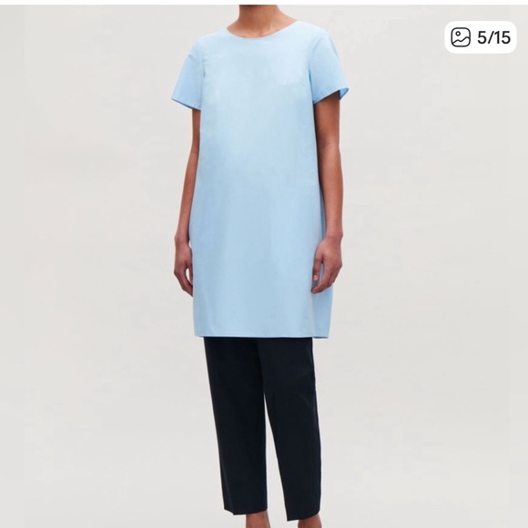 COS Light Blue Midi Dress with bow. EU 38/ size 6 US - Picture 7 of 10